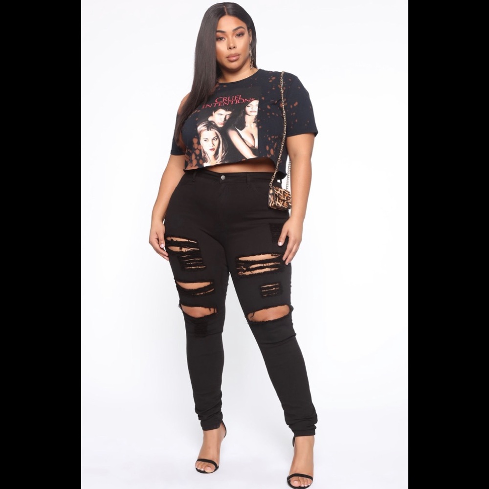 Fashion Nova Blanched Jeans - Black